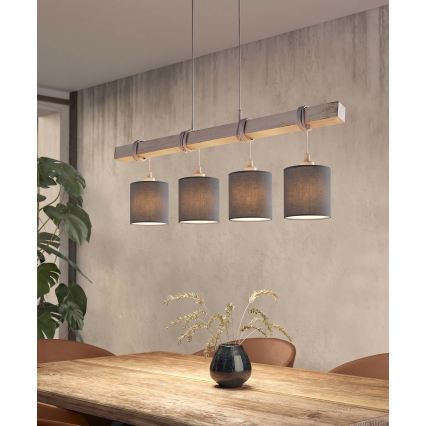 Brilagi - LED-hanglamp aan kabel NUBILA 4xE27/60W/230V grijs/antraciet