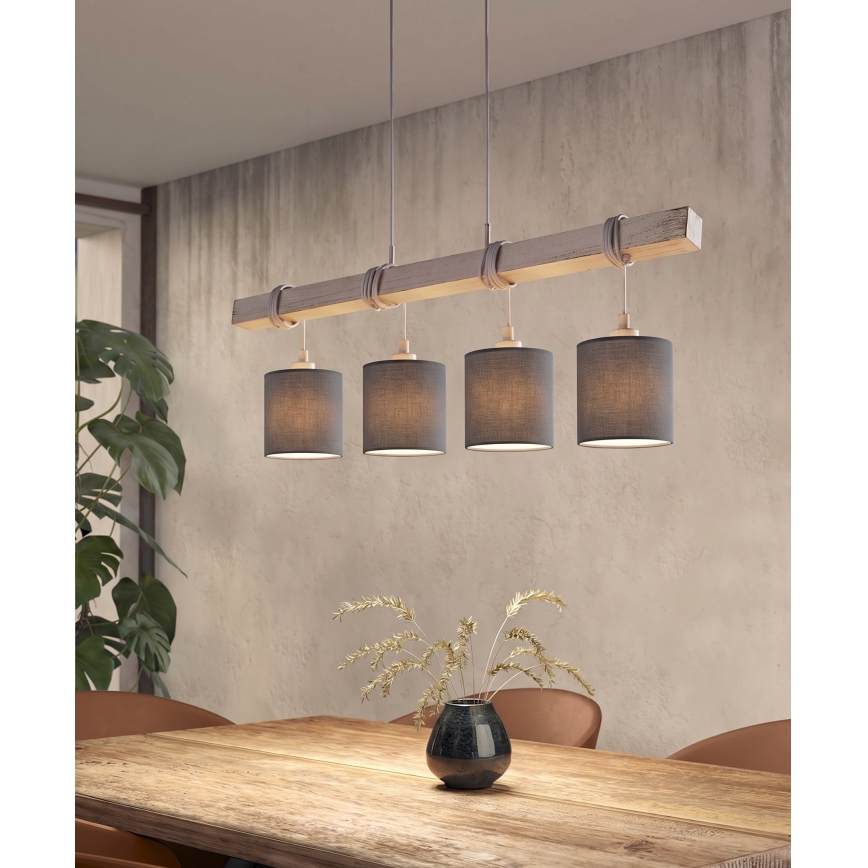 Brilagi - LED-hanglamp aan kabel NUBILA 4xE27/60W/230V grijs/antraciet
