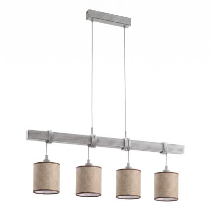 Brilagi - LED-hanglamp aan kabel NUBILA 4xE27/60W/230V grijs/bruin