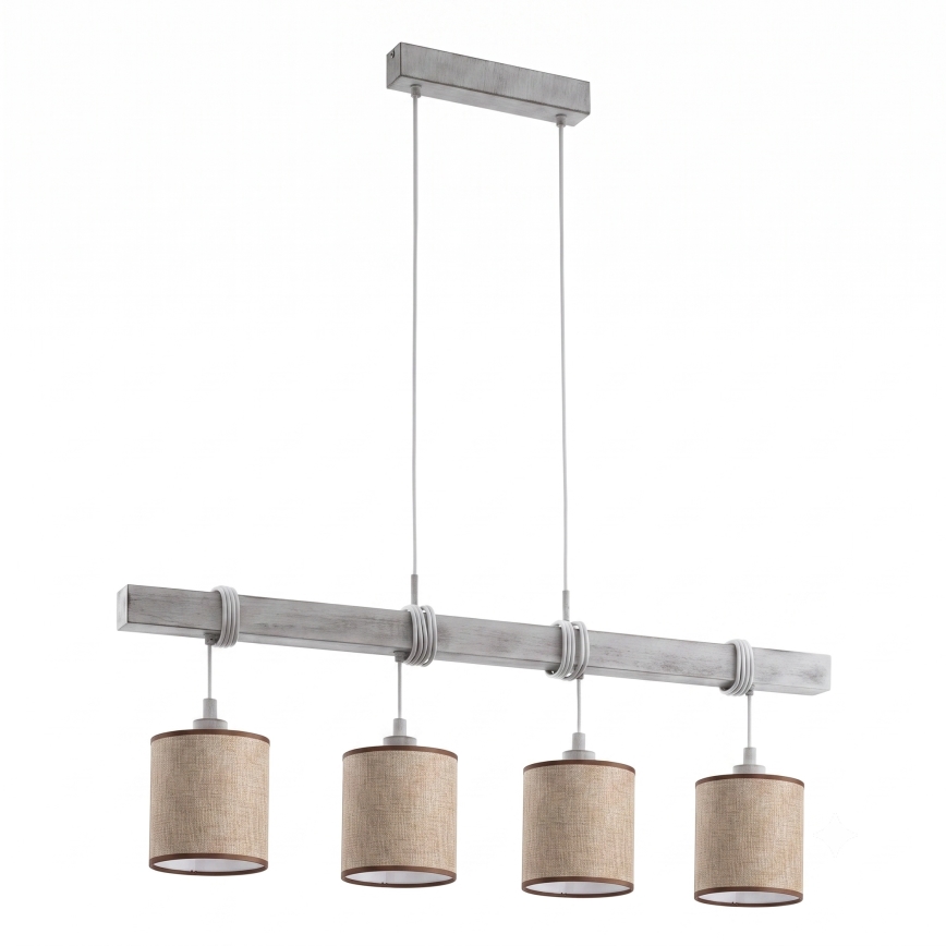 Brilagi - LED-hanglamp aan kabel NUBILA 4xE27/60W/230V grijs/bruin