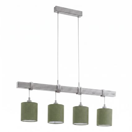 Brilagi - LED hanglamp aan kabel NUBILA 4xE27/60W/230V grijs/groen