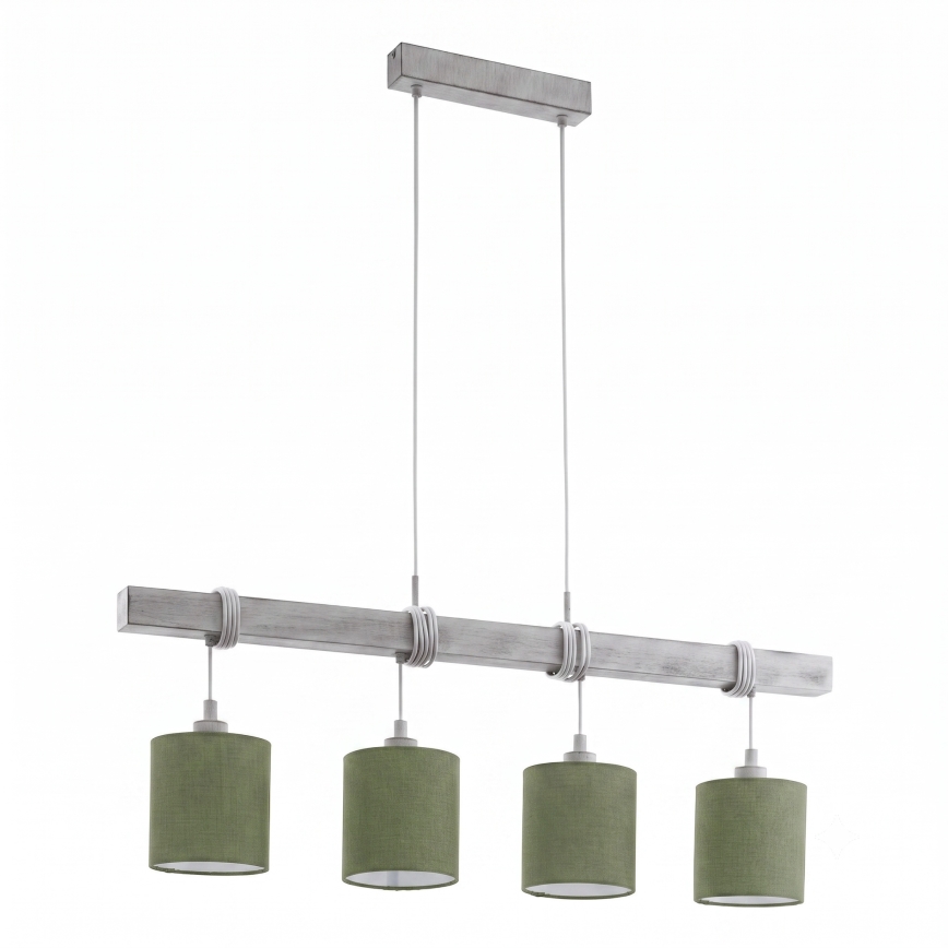 Brilagi - LED hanglamp aan kabel NUBILA 4xE27/60W/230V grijs/groen