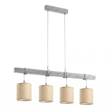 Brilagi - LED-hanglamp aan kabel NUBILA 4xE27/60W/230V grijs/lichtbruin