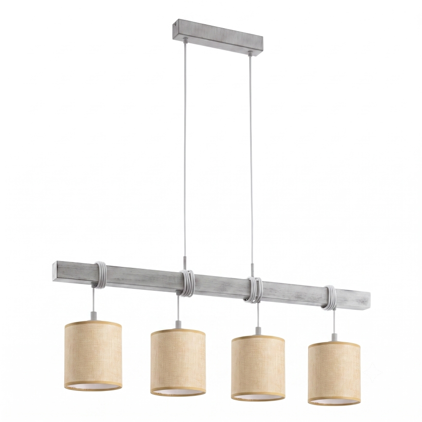 Brilagi - LED-hanglamp aan kabel NUBILA 4xE27/60W/230V grijs/lichtbruin