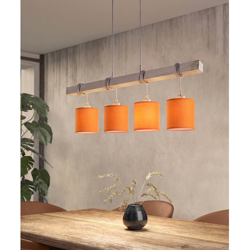 Brilagi - LED-hanglamp aan kabel NUBILA 4xE27/60W/230V grijs/oranje