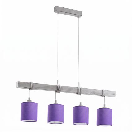 Brilagi - LED-hanglamp aan kabel NUBILA 4xE27/60W/230V grijs/paars