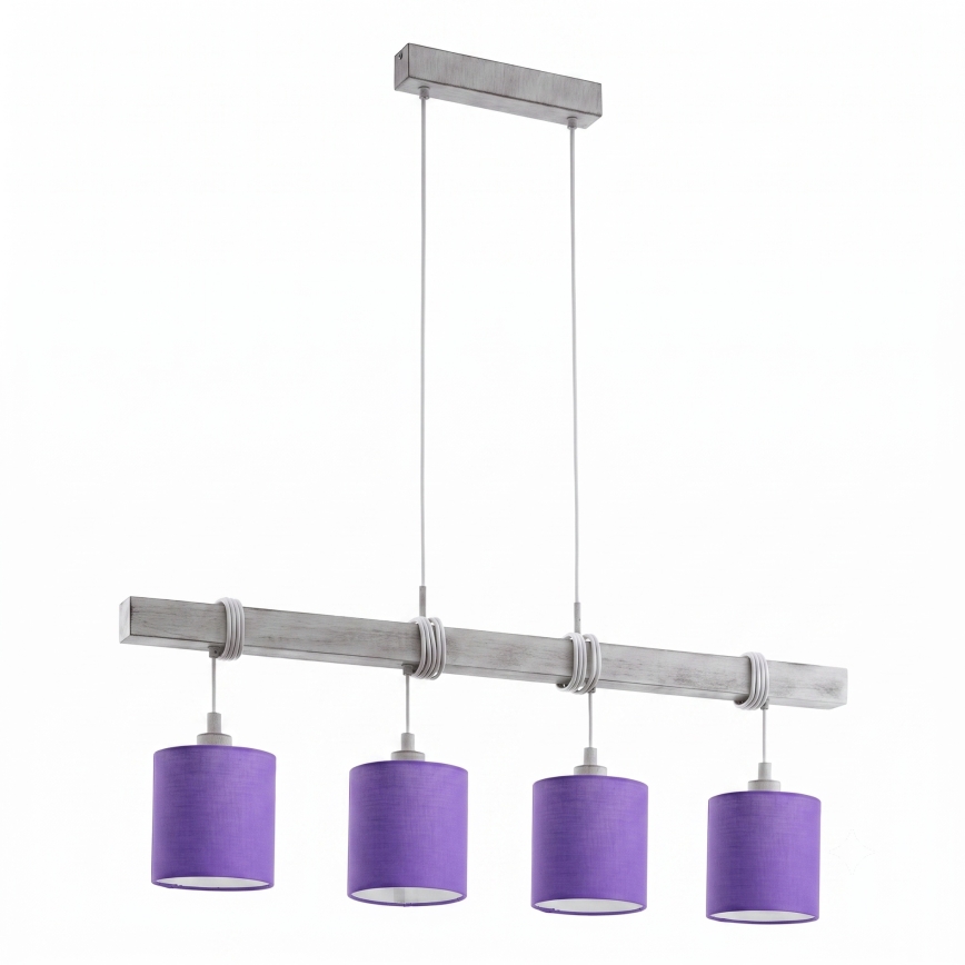 Brilagi - LED-hanglamp aan kabel NUBILA 4xE27/60W/230V grijs/paars