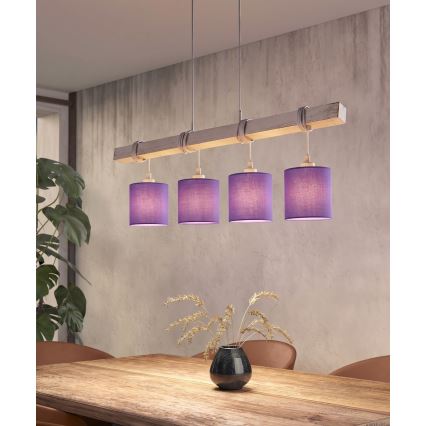 Brilagi - LED-hanglamp aan kabel NUBILA 4xE27/60W/230V grijs/paars