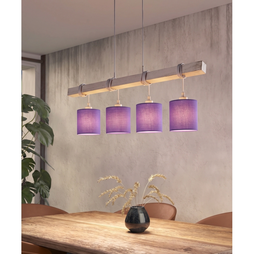 Brilagi - LED-hanglamp aan kabel NUBILA 4xE27/60W/230V grijs/paars