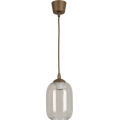 Brilagi - LED-hanglamp aan kabel RETRO GLASS 1xE27/60W/230V pr. 14 cm bruin/rookgrijs