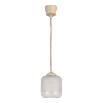 Brilagi - LED-hanglamp aan kabel RETRO GLASS 1xE27/60W/230V Ø 14 cm beige/wit