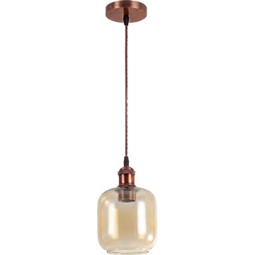 Brilagi - LED-hanglamp aan kabel RETRO GLASS 1xE27/60W/230V Ø 14 cm koper/rookbruin
