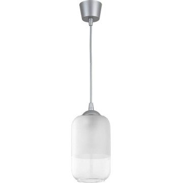 Brilagi - LED-hanglamp aan kabel RETRO GLASS 1xE27/60W/230V, Ø 14 cm, zilver/wit