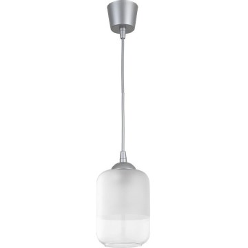 Brilagi - LED-hanglamp aan kabel RETRO GLASS 1xE27/60W/230V Ø 14 cm zilver/wit