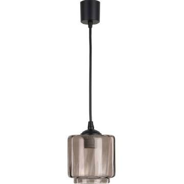 Brilagi - LED-hanglamp aan kabel RETRO GLASS 1xE27/60W/230V Ø 15 cm zwart/rookbeige