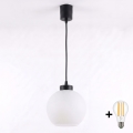 Brilagi - LED-hanglamp aan kabel RETRO GLASS 1xE27/60W/230V Ø 15 cm zwart/wit
