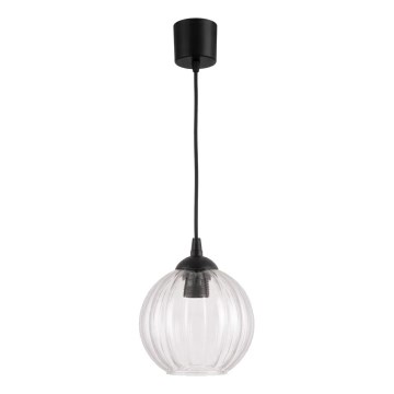 Brilagi - LED hanglamp aan kabel RETRO GLASS 1xE27/60W/230V Ø 18 cm zwart/helder