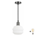BRILAGI - LED hanglamp aan kabel RETRO GLASS 1xE27/60W/230V Ø 20 cm zwart/wit