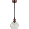 Brilagi - LED hanglamp aan kabel RETRO GLASS 1xE27/60W/230V Ø 25 cm koper/helder