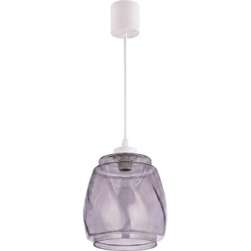 Brilagi - LED-hanglamp aan kabel RETRO GLASS 1xE27/60W/230V Ø 26 cm wit/rookgrijs