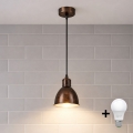 Brilagi - LED-hanglamp aan kabel RIDDY 1xE27/60W/230V koper/patina
