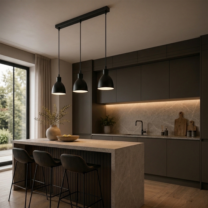 Brilagi - LED hanglamp aan kabel RIDDY 3xE27/60W/230V zwart
