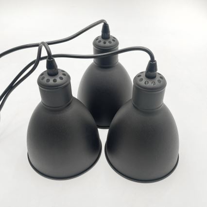 Brilagi - LED hanglamp aan kabel RIDDY 3xE27/60W/230V zwart