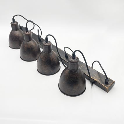 Brilagi - LED-hanglamp aan kabel RIDDY 4xE27/60W/230V koper/patina