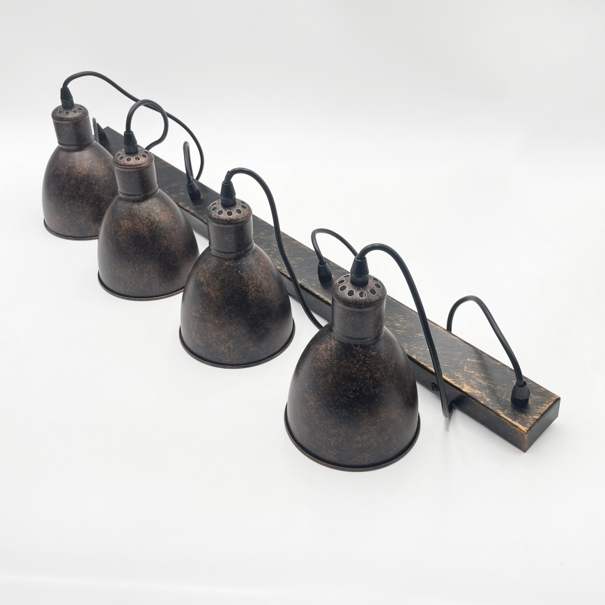 Brilagi - LED-hanglamp aan kabel RIDDY 4xE27/60W/230V koper/patina