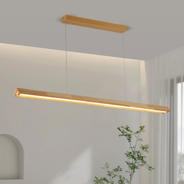 Brilagi - LED-hanglamp aan kabel UMEA WOOD LED/30W/230V 120 cm rubberhout