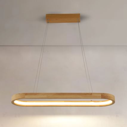 Brilagi - LED hanglamp aan kabel UMEA WOOD LED/30W/230V 70x20 cm hout