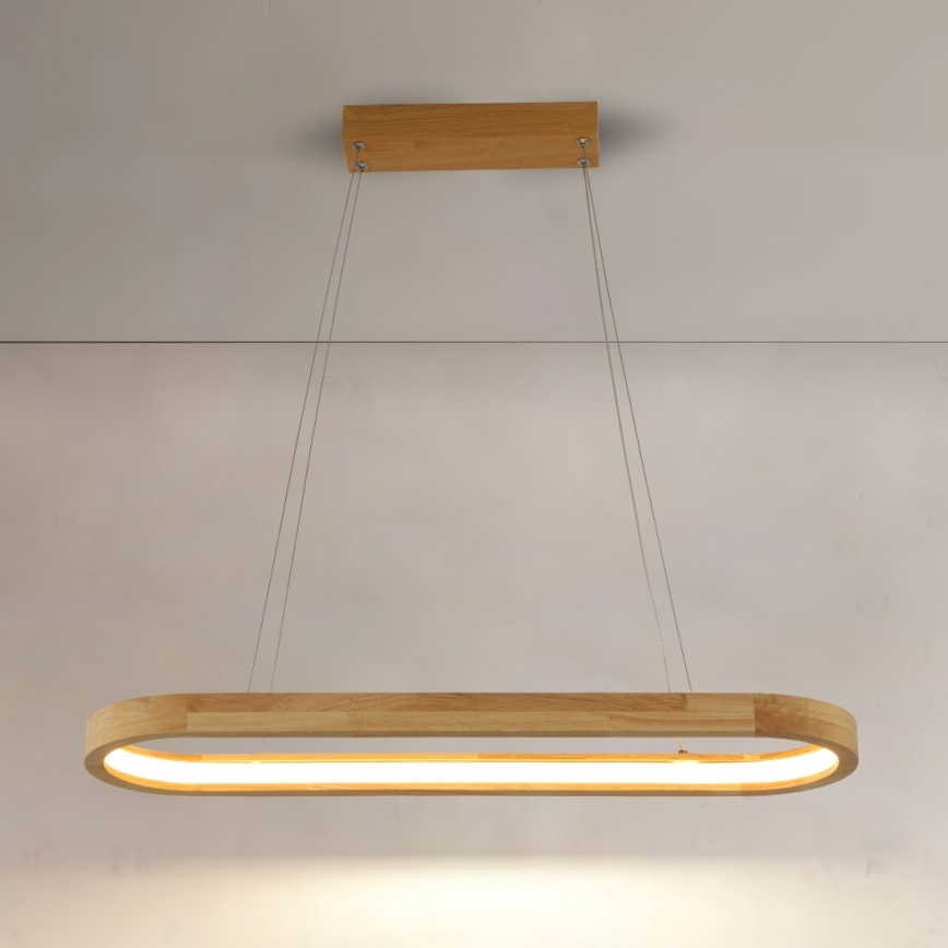 Brilagi - LED hanglamp aan kabel UMEA WOOD LED/30W/230V 70x20 cm hout