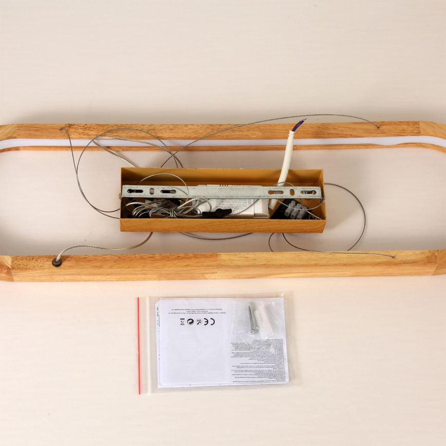 Brilagi - LED hanglamp aan kabel UMEA WOOD LED/30W/230V 70x20 cm hout