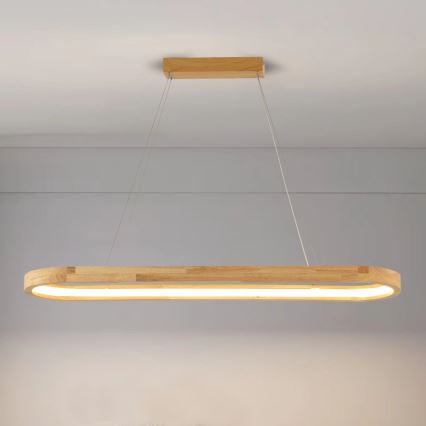 Brilagi - LED-hanglamp aan kabel UMEA WOOD LED/40W/230V 90x22 cm hout