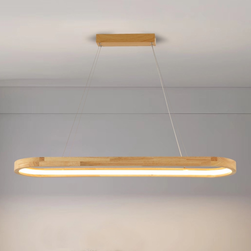 Brilagi - LED-hanglamp aan kabel UMEA WOOD LED/40W/230V 90x22 cm hout