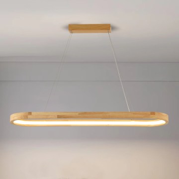 Brilagi - LED-hanglamp aan kabel UMEA WOOD LED/40W/230V 90x22 cm rubberhout