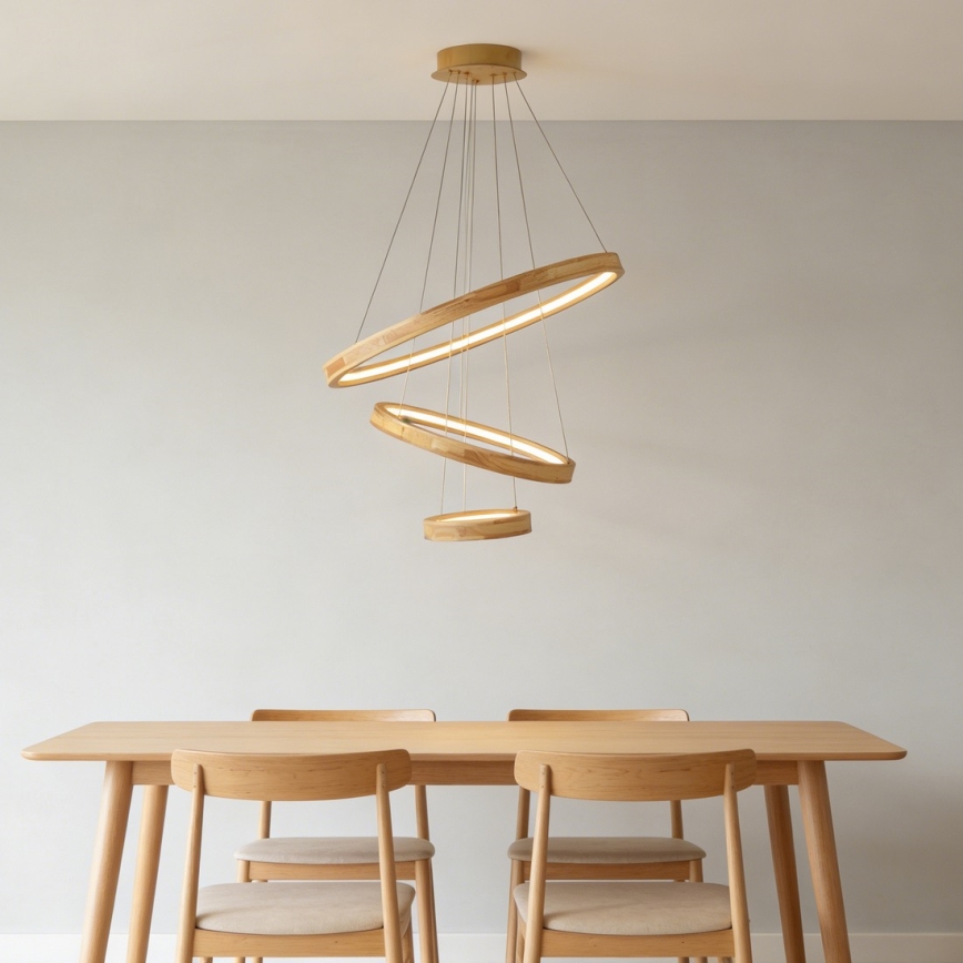 Brilagi - LED-hanglamp aan kabel UMEA WOOD LED/45W/230V Ø 60 cm hout