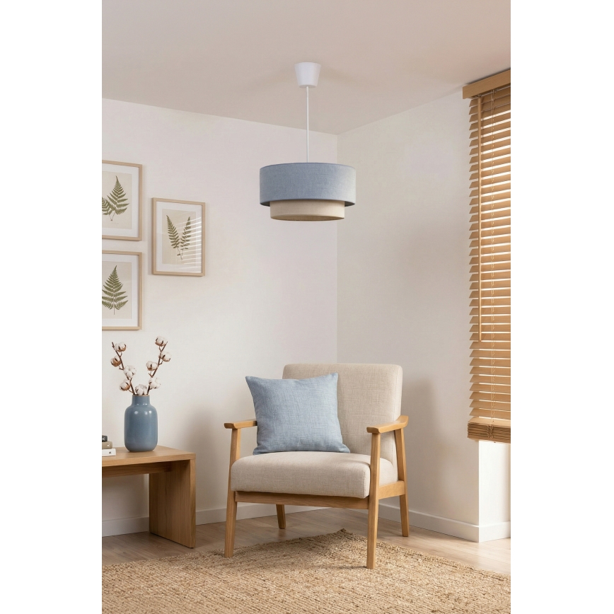 Brilagi - LED-hanglamp aan snoer BOHO ECO 1xE27/10W/230V Ø 40 cm blauw/crème