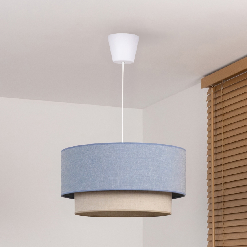 Brilagi - LED-hanglamp aan snoer BOHO ECO 1xE27/10W/230V Ø 40 cm blauw/crème