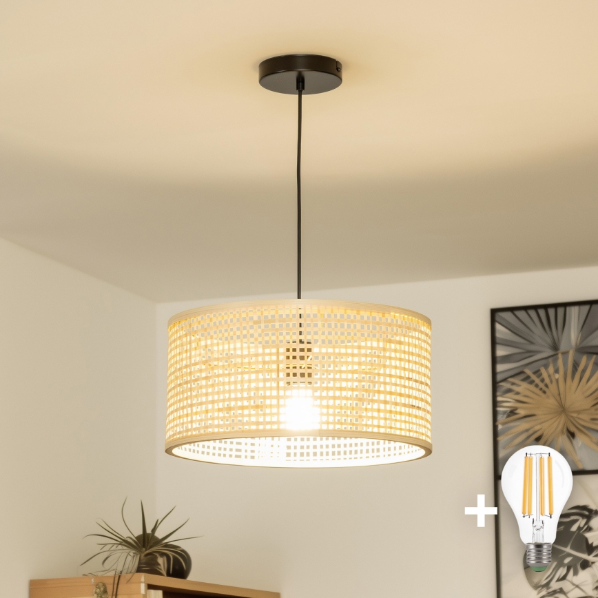 Brilagi - LED-hanglamp aan snoer CERIA BOHO 1x E27/40W/230V, Ø 25 cm, bamboe