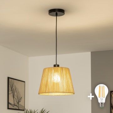 Brilagi - LED-hanglamp aan snoer CERIA BOHO 1xE27/40W/230V Ø 28 cm bruin