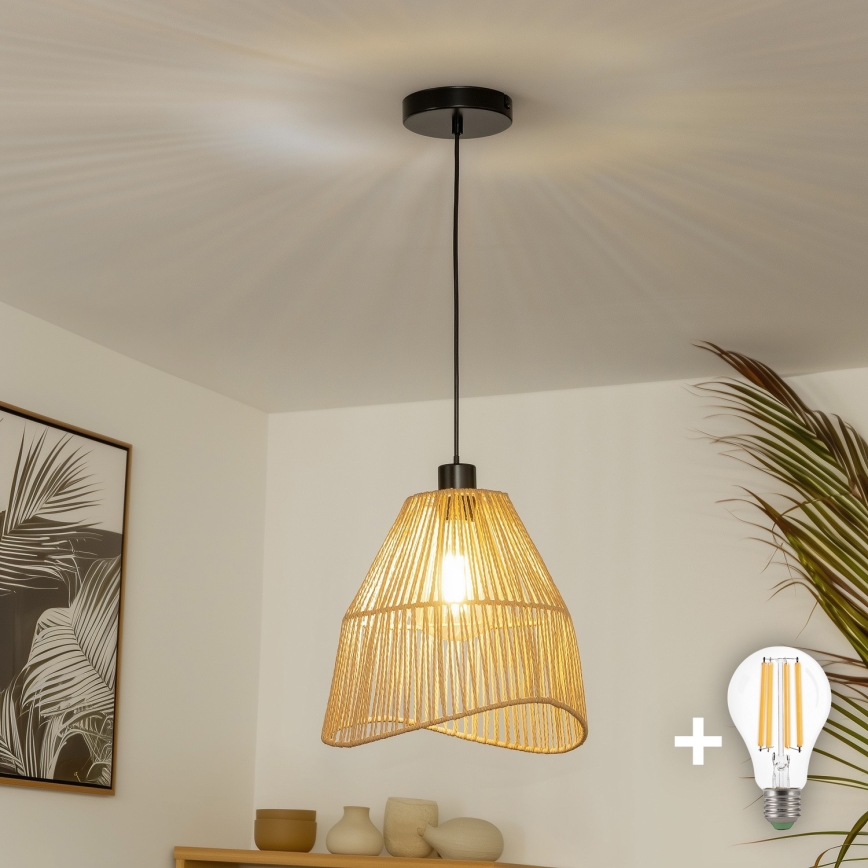 Brilagi - LED-hanglamp aan snoer CERIA BOHO 1xE27/40W/230V Ø 30 cm bruin