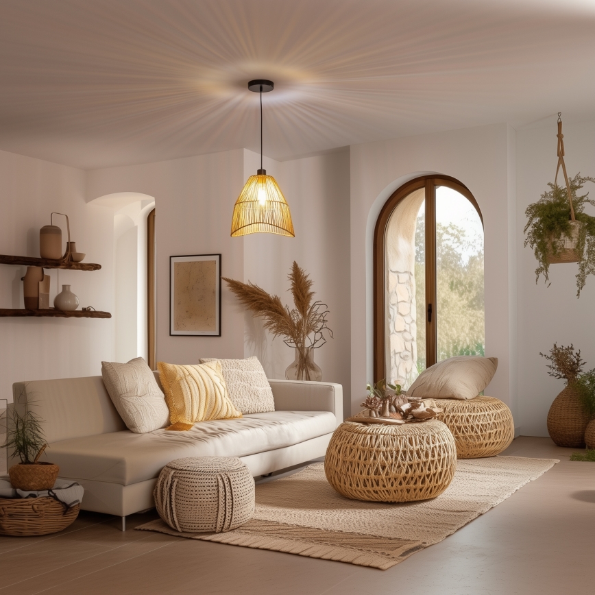 Brilagi - LED-hanglamp aan snoer CERIA BOHO 1xE27/40W/230V Ø 30 cm bruin