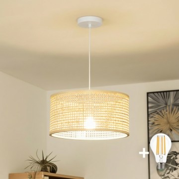 Brilagi - LED-hanglamp aan snoer CERIA BOHO 1xE27/40W/230V Ø 40 cm bamboe