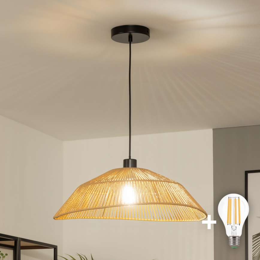 Brilagi - LED-hanglamp aan snoer CERIA BOHO 1xE27/40W/230V Ø 50 cm bruin