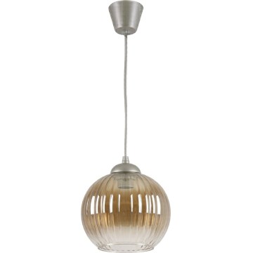 Brilagi - LED-hanglamp aan snoer RETRO GLASS 1x E27/60W/230V Ø 18 cm zilver/rookbruin