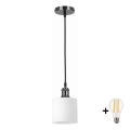 BRILAGI - LED hanglamp aan snoer RETRO GLASS 1xE27/60W/230V Ø 10 cm zwart/wit