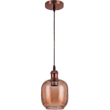 Brilagi - LED-hanglamp aan snoer RETRO GLASS 1xE27/60W/230V Ø 14 cm koper/gerookt bruin