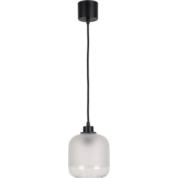 Brilagi - LED-hanglamp aan snoer RETRO GLASS 1xE27/60W/230V Ø 14 cm zwart/wit