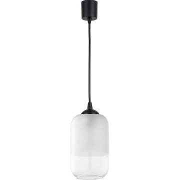Brilagi - LED-hanglamp aan snoer RETRO GLASS 1xE27/60W/230V Ø 14 cm zwart/wit